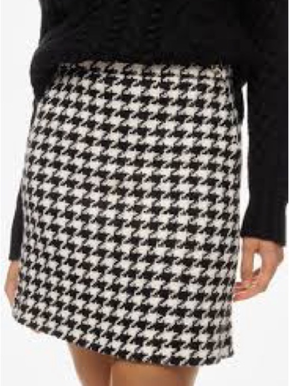 Isaac Mizrahi Black & White Houndstooth Mini Skirt